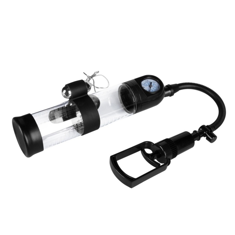 Pompka Erekcyjna Do Penisa Powerpump Master Black/Clear z Wibracjami - 6