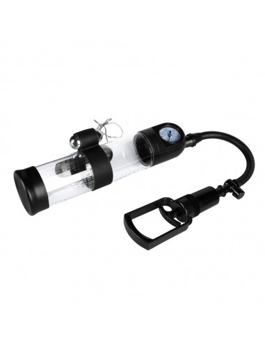 Pompka Erekcyjna Do Penisa Powerpump Master Black/Clear z Wibracjami - Pompki erekcyjne i powiększające penisa - 6