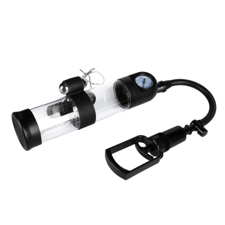 Pompka Erekcyjna Do Penisa Powerpump Master Black/Clear z Wibracjami - 6