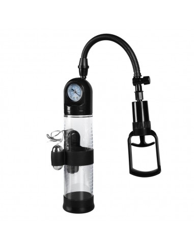 Pompka Erekcyjna Do Penisa Powerpump Master Black/Clear z Wibracjami - Pompki erekcyjne i powiększające penisa - 7