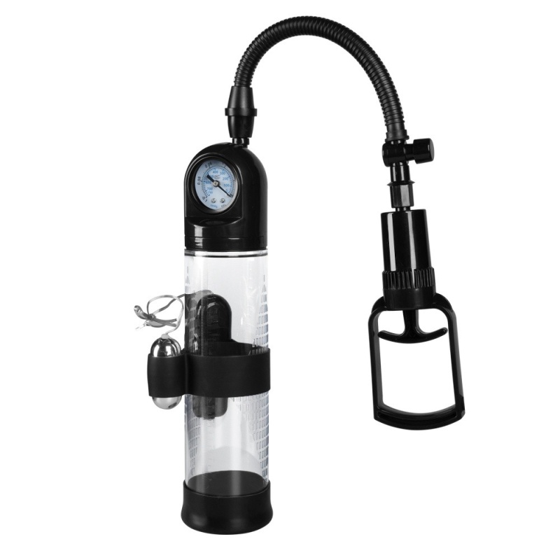 Pompka próżniowa MASTER Vibrating - manometr, wibracyjna kula, przezroczysty cylinder Black&Clear - 7
