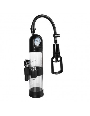 Pompka Erekcyjna Do Penisa Powerpump Master Black/Clear z Wibracjami - Pompki erekcyjne i powiększające penisa - 8