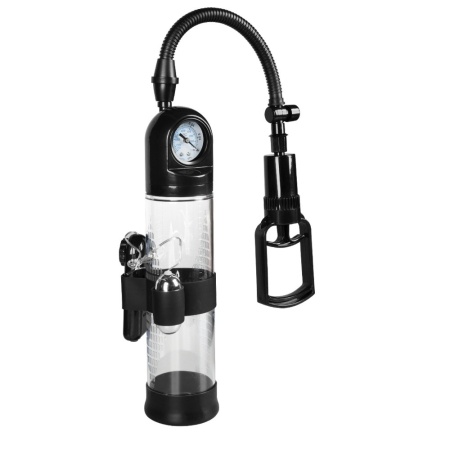 Pompka Erekcyjna Do Penisa Powerpump Master Black/Clear z Wibracjami - 8