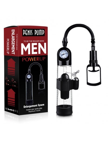Pompka Erekcyjna Do Penisa Powerpump Master Black/Clear z Wibracjami - Pompki erekcyjne i powiększające penisa - 9