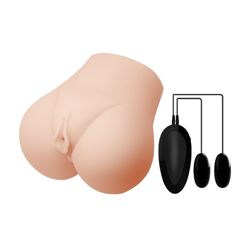 Masturbator BM-009131Z-1 z podwójnym tunelem i wibracją, 16,5 × 16 × 9 cm - 1