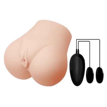Masturbator BM-009131Z-1 z podwójnym tunelem i wibracją, 16,5 × 16 × 9 cm - 1