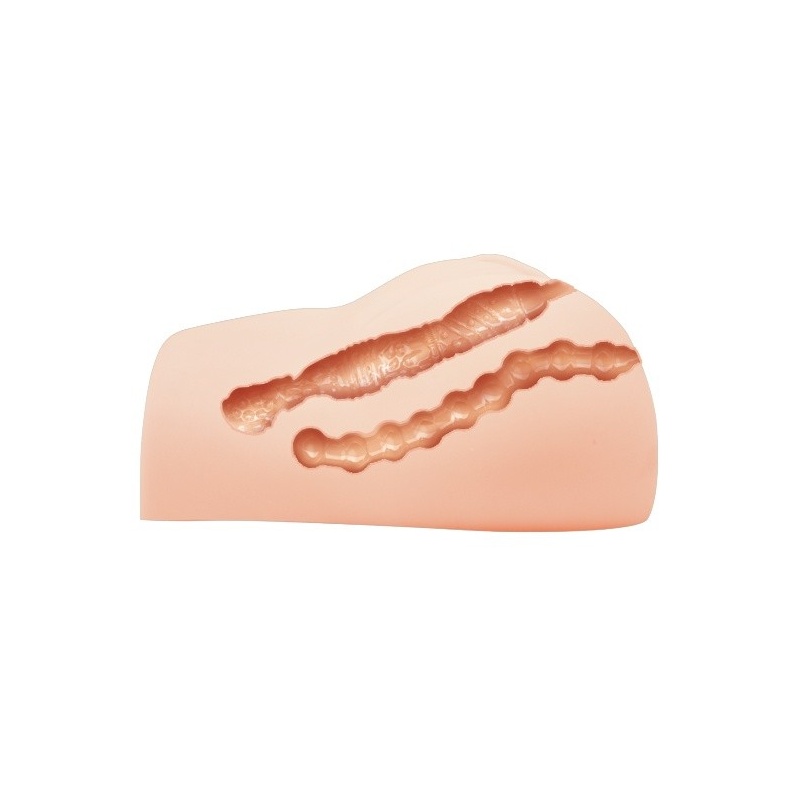 Masturbator BM-009131Z-1 z podwójnym tunelem i wibracją, 16,5 × 16 × 9 cm - 4