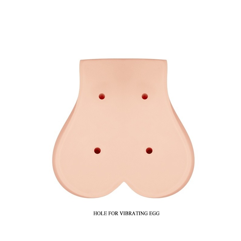 Masturbator BM-009131Z-1 z podwójnym tunelem i wibracją, 16,5 × 16 × 9 cm - 5