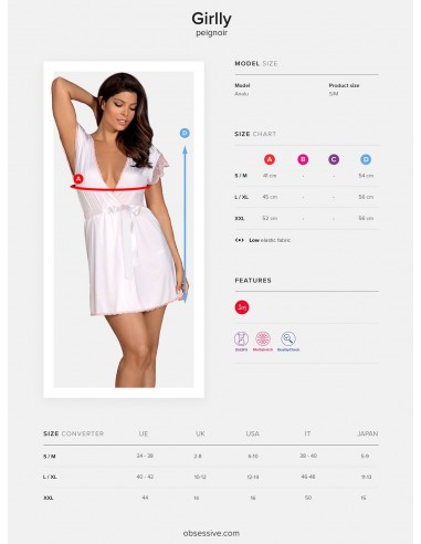 Szlafrok Girlly Peniuar Biały - Szlafroki, kimona - 11