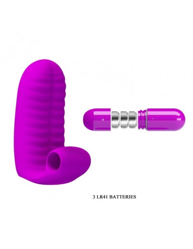 Wibrująca nakładka na palce PRETTY LOVE - Abott Double Finger Vibrator Purple - Nakładki na palce - 6