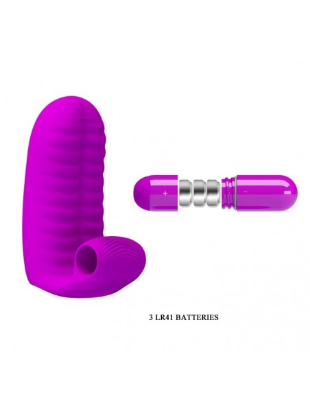 Wibrująca nakładka na palce PRETTY LOVE - Abott Double Finger Vibrator Purple - Nakładki na palce - 6