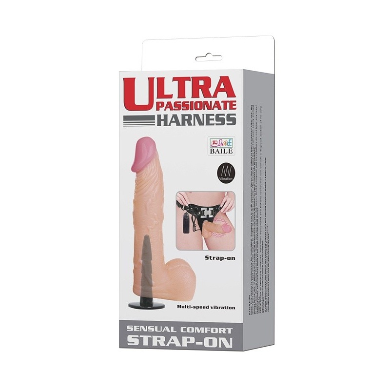 Strap-on Sensual Comfort - regulowany pas, wibrator, dildo 16,5 cm - 7