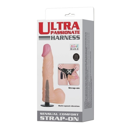 Strap-on Sensual Comfort - regulowany pas, wibrator, dildo 16,5 cm - 7
