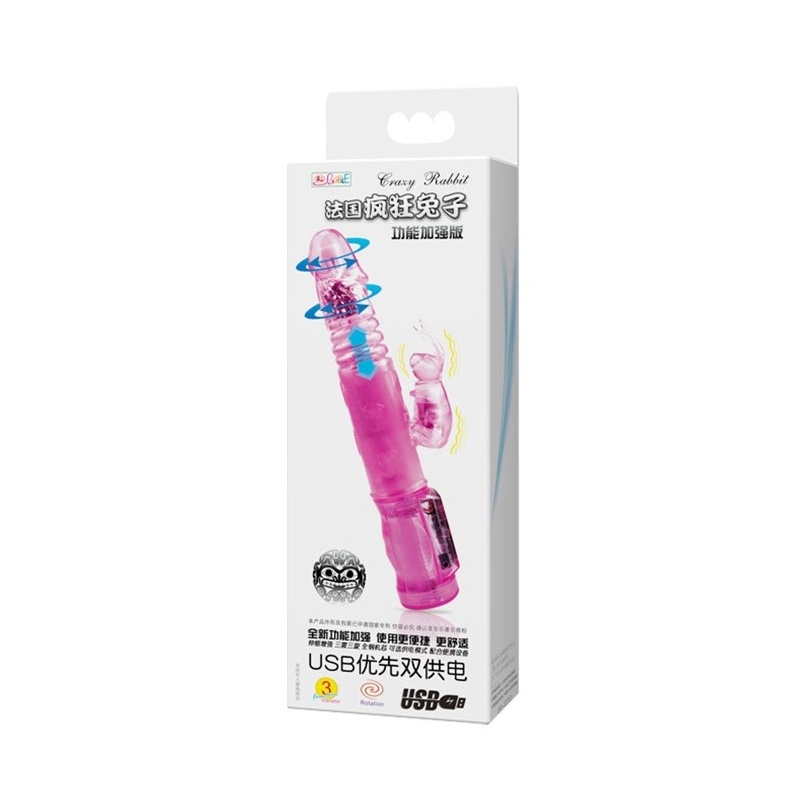 Masażer wibracyjny Crazy Rabbit z rotatorem, 24 cm - 6
