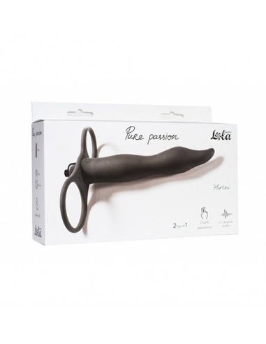 Strapon Z Wibracjami Pure Passion Flirtini Black - Strap-ony, dilda na pasku z wibracją - 1