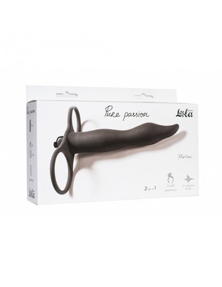 Strapon Z Wibracjami Pure Passion Flirtini Black - Strap-ony, dilda na pasku z wibracją - 1