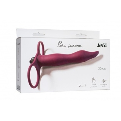 Strap-on Flirtini z podwójną penetracją i 10 trybami wibracji, długość robocza 15,4 cm - 1