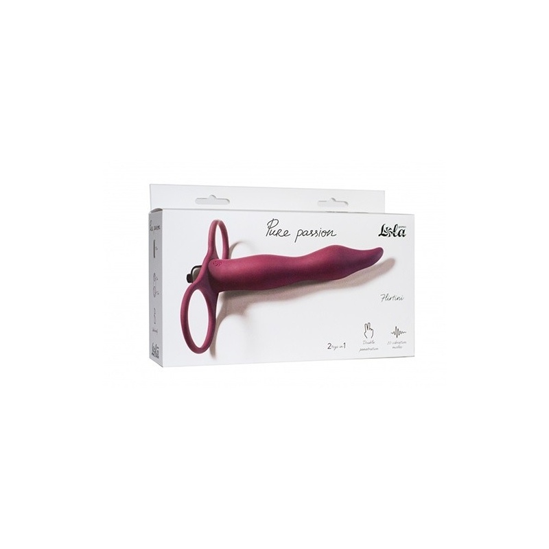 Strapon Z Wibracjami Pure Passion Flirtini Wine Czerwony - 1