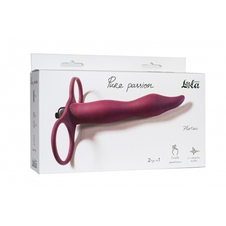 Strapon Z Wibracjami Pure Passion Flirtini Wine Czerwony - 1