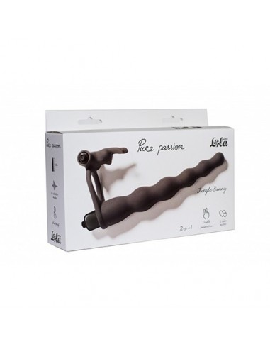 Strapon Z Wibracjami Pure Passion Jungle Bunny Black - Strap-ony, dilda na pasku z wibracją - 1