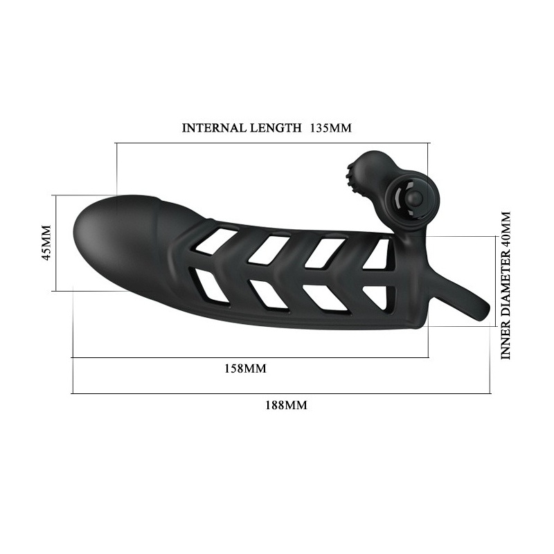 Rękaw na penisa Penis Sleeve II z 10 funkcjami wibracji, 18,8 cm - 5