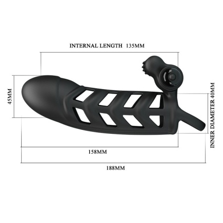 Rękaw na penisa Penis Sleeve II z 10 funkcjami wibracji, 18,8 cm - 5