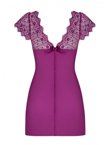 Bielizna Nocna Moketta Koszulka I Stringi Fioletowa  S/M - Koszule nocne - 6