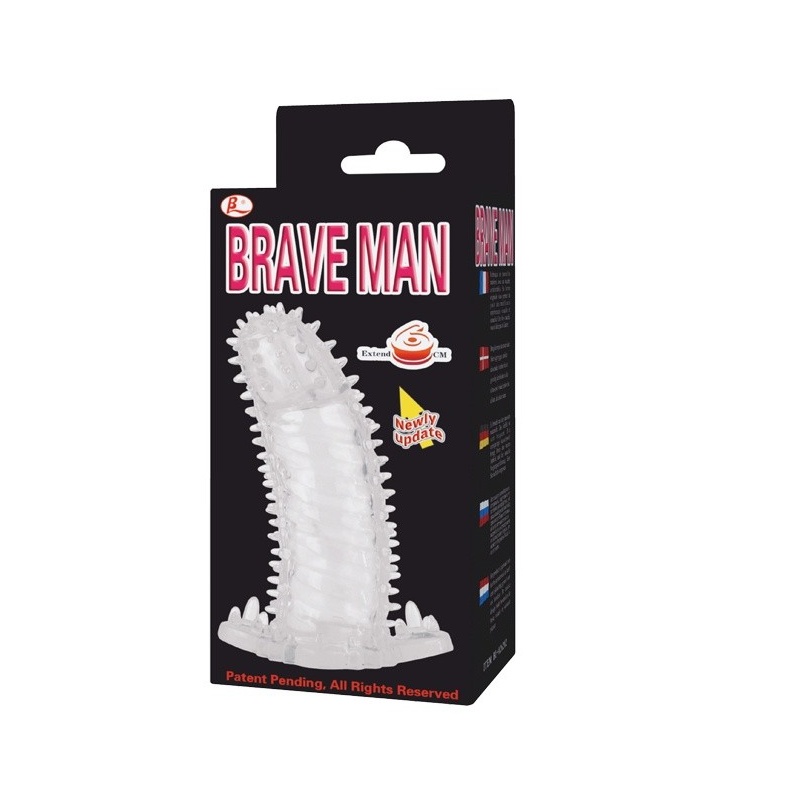 Nakładka na penisa Brave Man z wypustkami stymulującymi 14 cm - 6