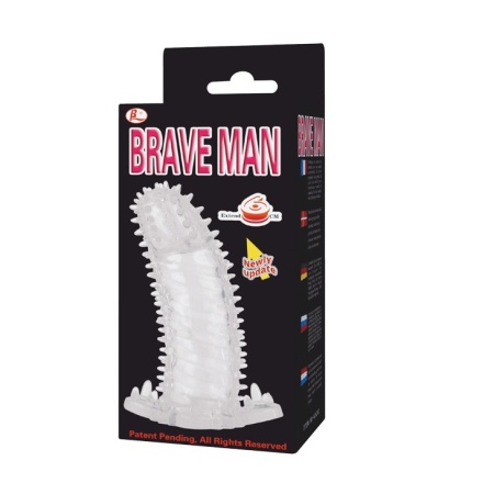 Nakładka na penisa Brave Man z wypustkami stymulującymi 14 cm - 6