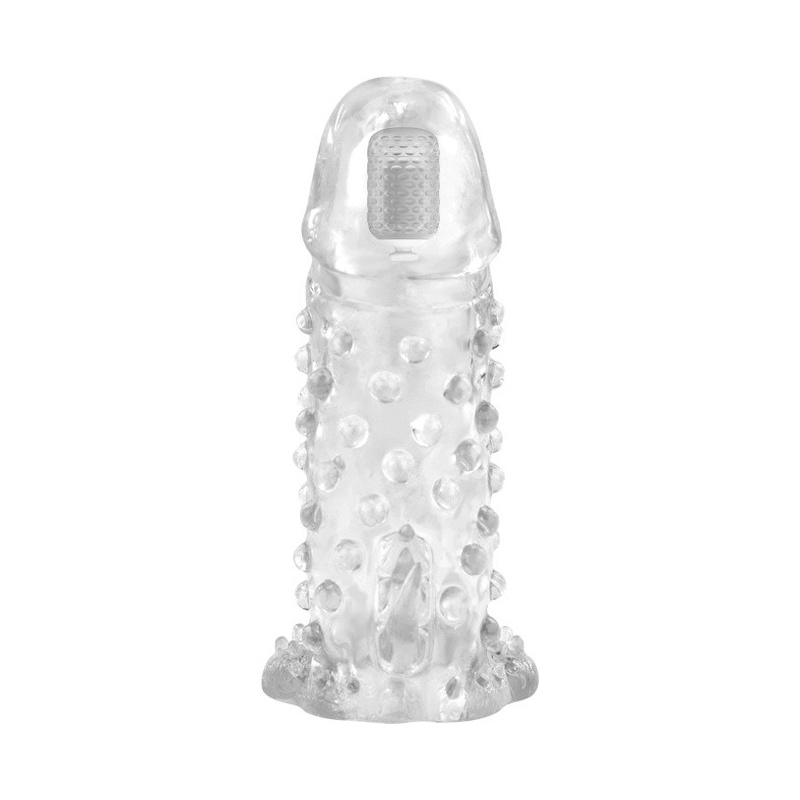 Nakładka na penisa Brave Man Vibrating z wibracją, 18 cm - 2