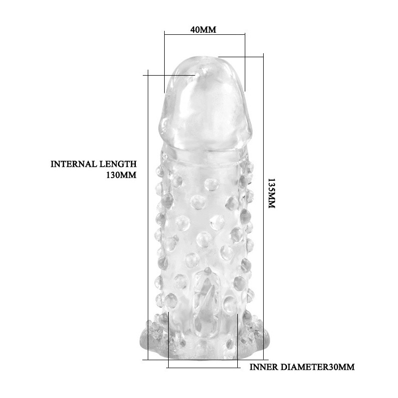 Nakładka na penisa Brave Man Vibrating z wibracją, 18 cm - 4