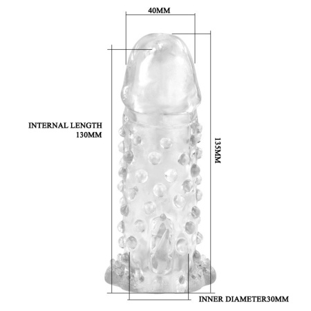 Nakładka na penisa Brave Man Vibrating z wibracją, 18 cm - 4