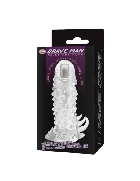Wibrująca Nakładka Na Penisa - Brave Man 03A - Przedłużki i nakładki na penisa - 5