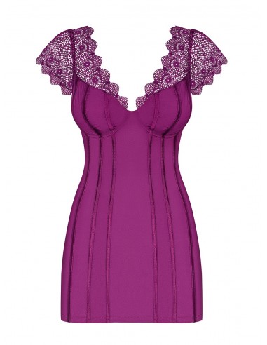 Bielizna Nocna Moketta Koszulka I Stringi Fioletowa L/Xl - Koszule nocne - 5