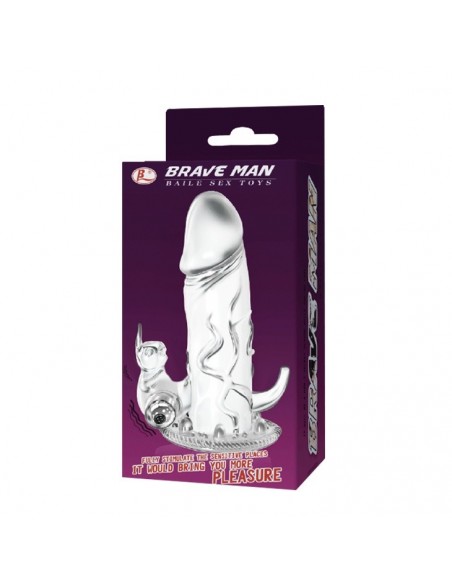 Wibrująca Nakładka Na Penisa - Brave Man 04 - Przedłużki i nakładki na penisa - 6