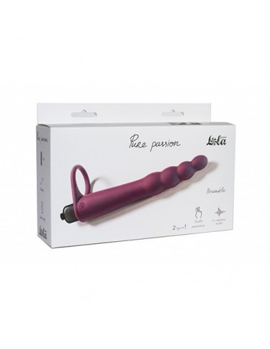 Strapon Z Wibracjami Pure Passion Bramble Wine Red - Strap-ony, dilda na pasku z wibracją - 1