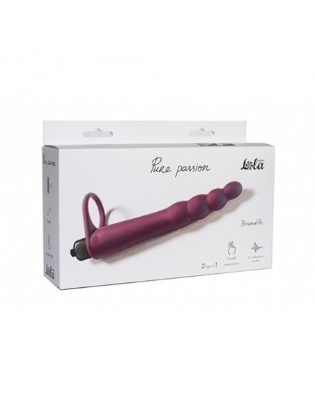 Strapon Z Wibracjami Pure Passion Bramble Wine Red - Strap-ony, dilda na pasku z wibracją - 1