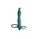 Strap-On z Podwójną Penetracją Flirtini Green - Silikonowy, 15,9 cm, Pocisk 10 Trybów - 2