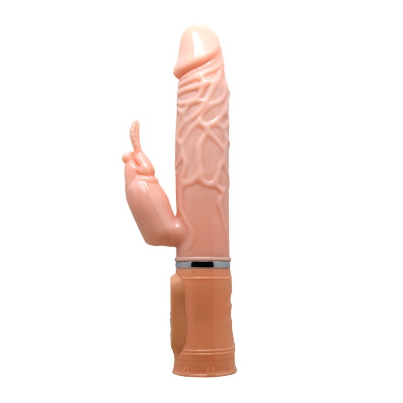 Wibrator Fire Dragon z 5 wibracjami i 5 obrotami, funkcją grzania do 48°C oraz stymulatorem łechtaczki, długość 26 cm, średnica - 2