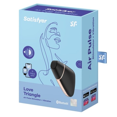 Stymulator łechtaczki Satisfyer Love Triangle Air Pulse + Wibracje, czarny, 10,6 cm - 7