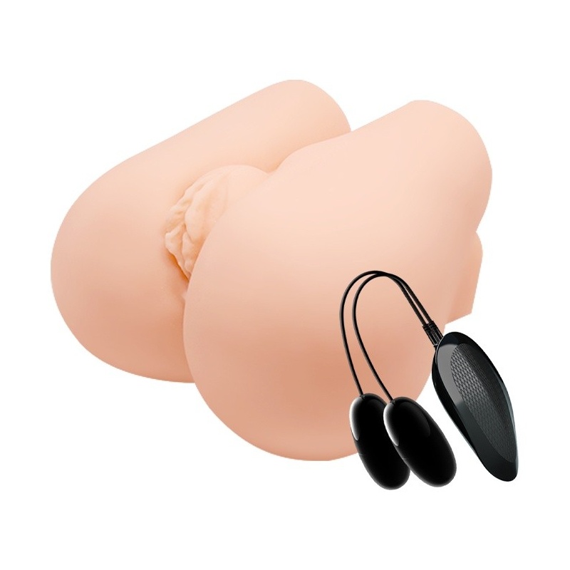 Masturbator Realistic Vagina & Anal Vibrating z dwoma otworami, 20 x 19 x 11,5 cm - 1