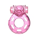 Wibrujący pierścień na penisa Bear Pink z silikonu medycznego 4,5×3,5×2,5 cm - 1