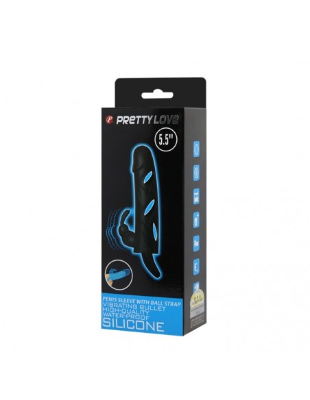 Wibrująca Nakładka Na Penisa Ball Strap - Przedłużki i nakładki na penisa - 7