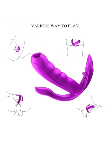 Stymulator Łechtaczki i Puntu G z Języczkiem do Majteczek na Pilota - Wibratory Motylki - 4