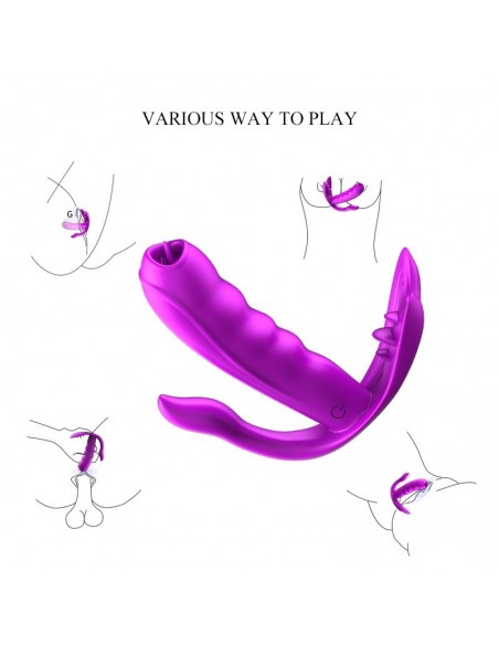 Stymulator Łechtaczki i Puntu G z Języczkiem do Majteczek na Pilota - Wibratory Motylki - 4