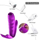 Stymulator do majtek Silicone Panty Vibrator - silikonowy masażer z 7 funkcjami wibracji, podgrzewaniem, ruchomym języczkiem i p - 5