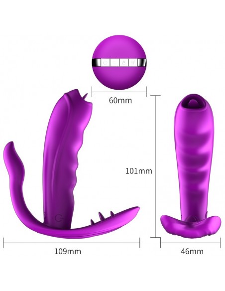 Stymulator Łechtaczki i Puntu G z Języczkiem do Majteczek na Pilota - Wibratory Motylki - 8