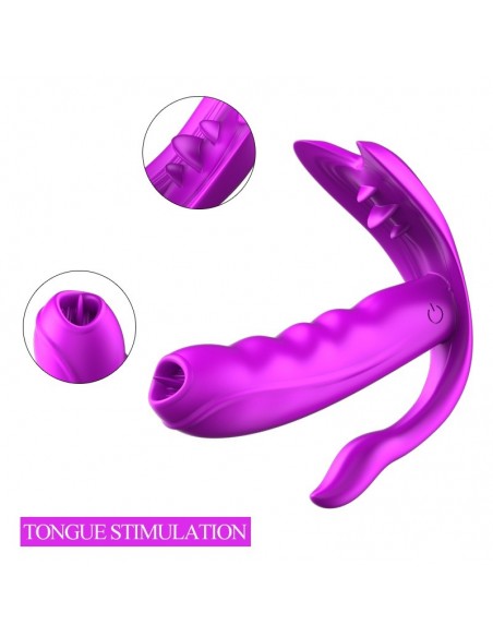 Stymulator Łechtaczki i Puntu G z Języczkiem do Majteczek na Pilota - Wibratory Motylki - 10