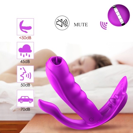 Stymulator do majtek Silicone Panty Vibrator - silikonowy masażer z 7 funkcjami wibracji, podgrzewaniem, ruchomym języczkiem i p - 11