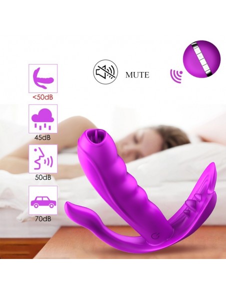 Stymulator Łechtaczki i Puntu G z Języczkiem do Majteczek na Pilota - Wibratory Motylki - 11